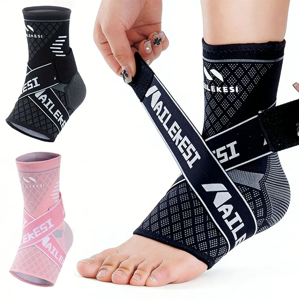 Verstellbare elastische Knöchelbandage, Kompressionsmanschette, Fußstütze, Stabilisator für Plantarfasziitis, Achillessehnenentzündung, Sportsocke