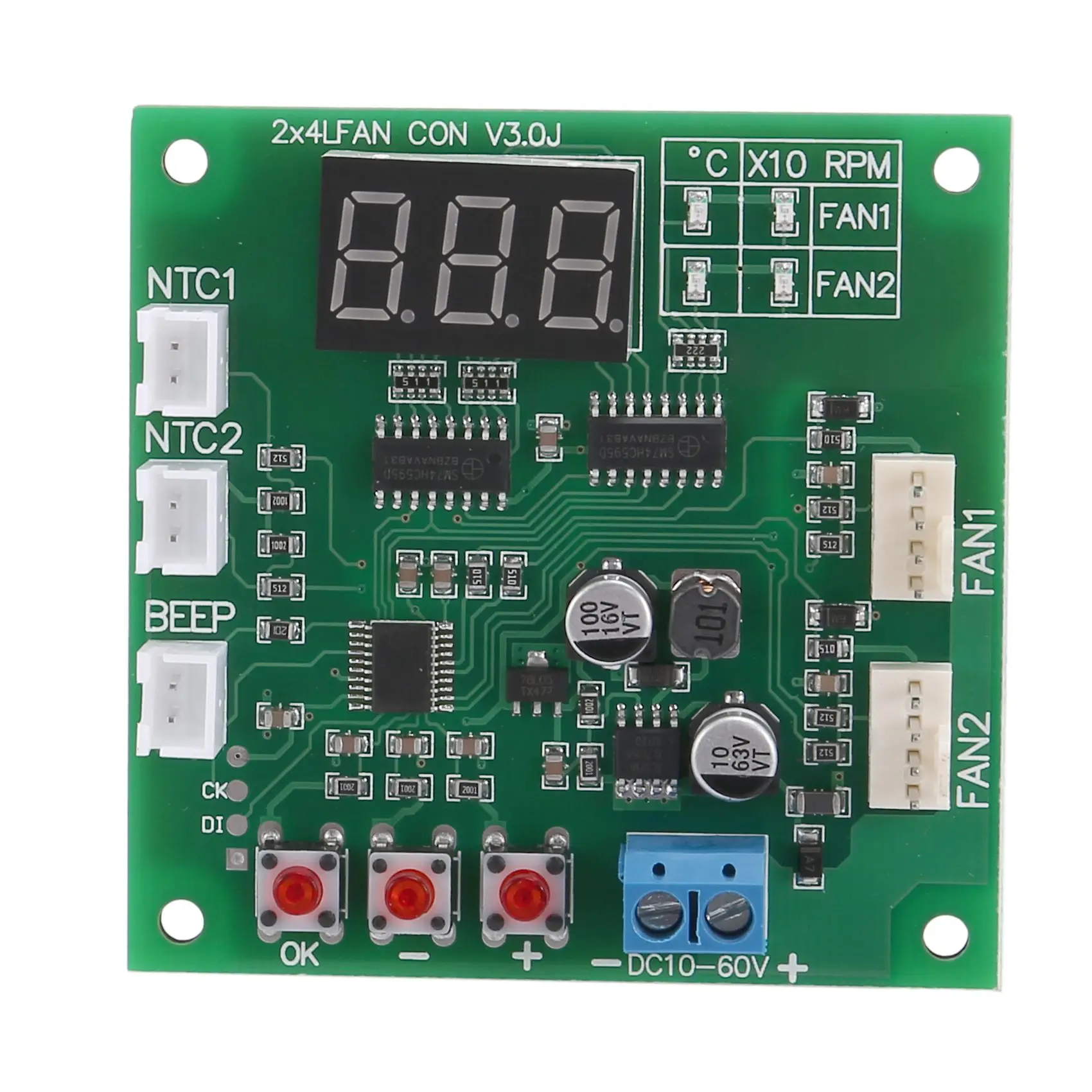 2 CH 4 سلك الجهد المنظم LED الرقمية PWM وحدة تحكم في سرعة المحرك مروحة متحكم في درجة الحرارة مروحة الكمبيوتر ترموستات