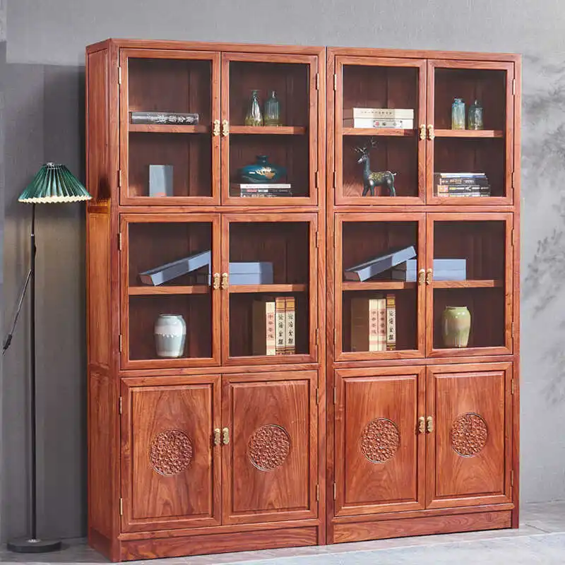 

Mahogany bookcase All solid wood living room study display locker