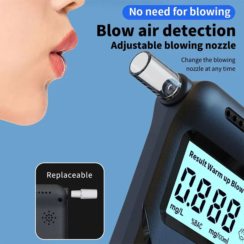 Digital Alcohol Tester Professional Alcohol Detector Breathalyzer Alcohol Diagnostic Tool Prevent Drunk Driving