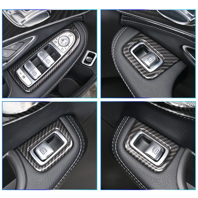 

Carbon Fiber Window Lifter Switch Buttons Frame Decoration Cover For Mercedes Benz C Class W205 GLC X253 C200 C250 glc200 glc300