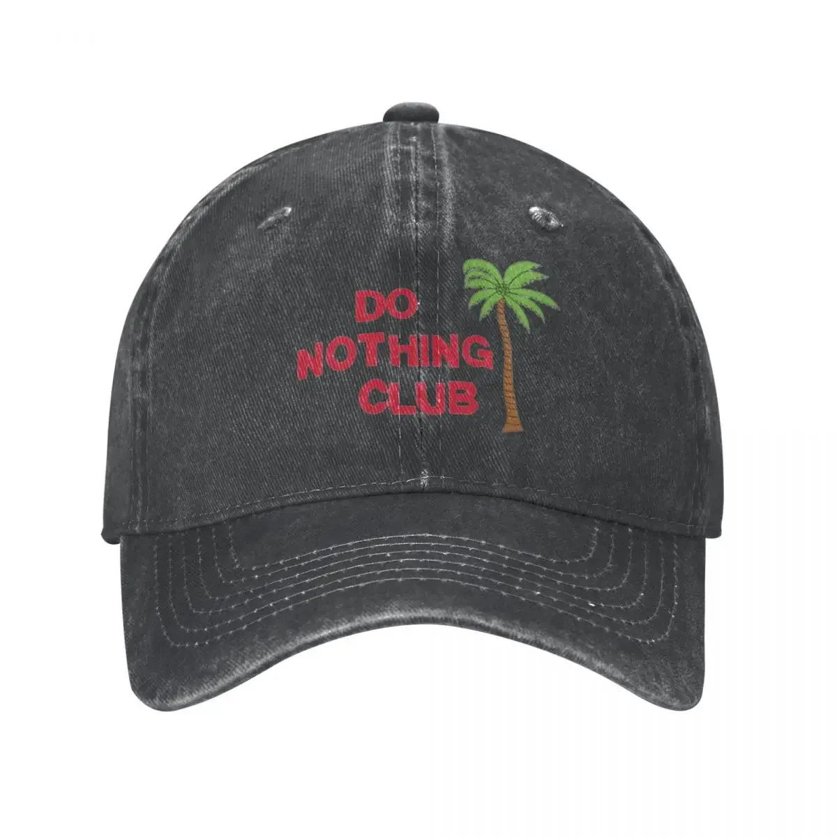 Do Nothing Club Washed Baseball Cap Harajuku Desgin Cute Trucker Hat Summer Men Outdoor Sport Print Snapback Cap