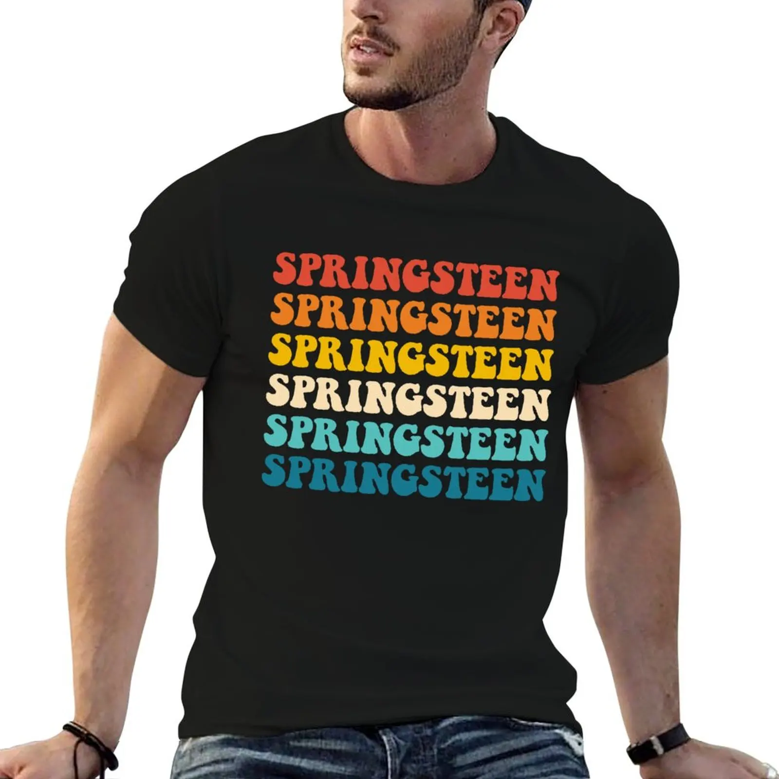 Springsteen Vintage Groovy Retro Vintage Boss Co T-Shirt Plus Size Basic Cotton T-Shirt