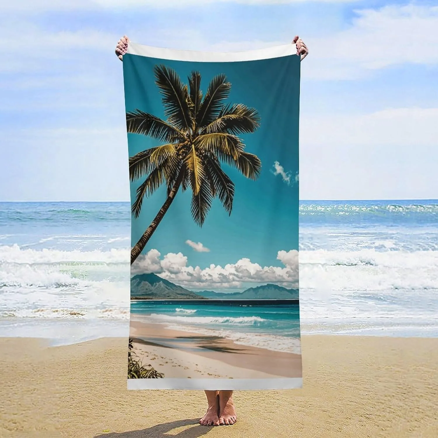 1PC Beach Towel Coconut tree for family friends Gifts Towel Quick-Dry Beach Towel For Yoga Tourism Beach GYM Camping Swimming