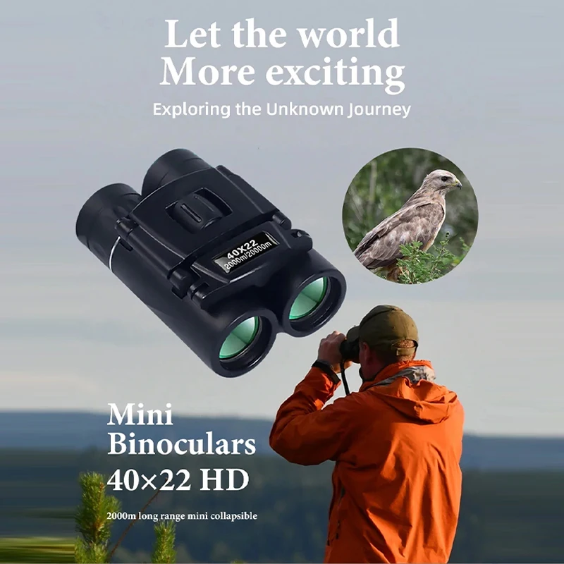 High Definition Binoculars 2000m Long Range Pocket Telescope Low Light Night Vision Optics For Travel & Phone Photography