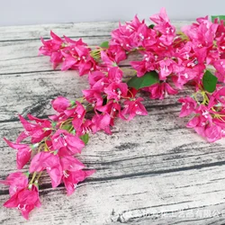 1pc 120cm Artificial Silk Bougainvillea Branches Faux Rose Red Bougainvillea With Iron Wire Stems For Wedding Decoration