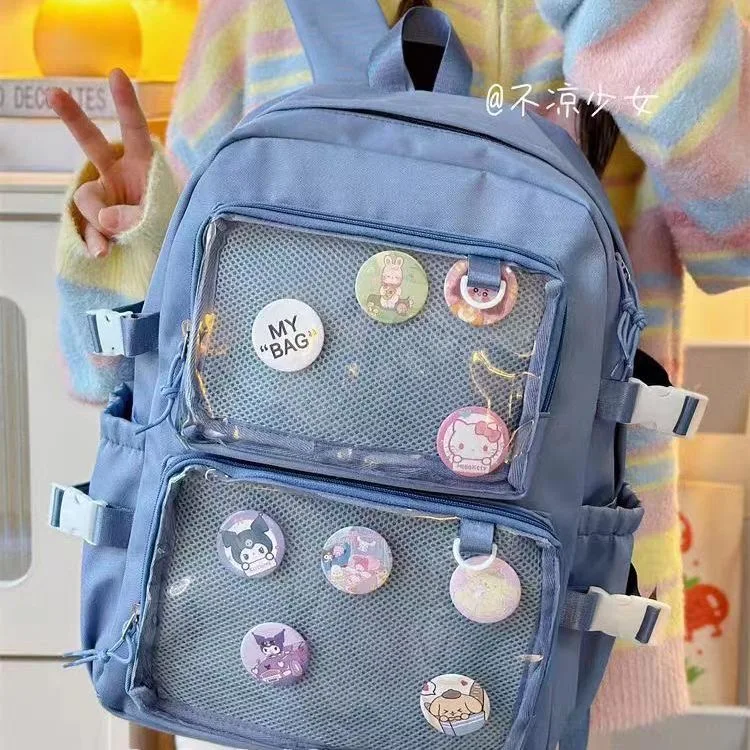 Japanese High School Bags For Teenage Girls JK Backpack With Badges Display Plate Itabag Backpack Women Mochilas Mujer Ita Bag