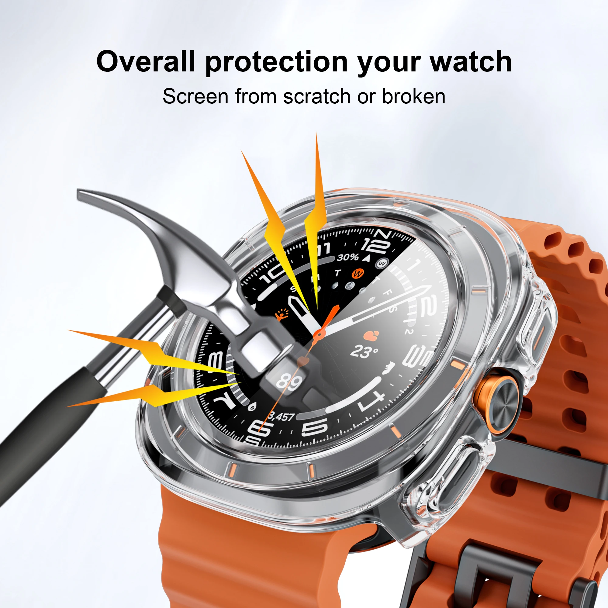 Schutzhülle für Samsung Galaxy Watch Ultra 47mm Zubehör Gehärtetes Glas Displayschutz Hartes PC-Gehäuse Galaxy Watch 7 Ultra Abdeckung – Detail 6