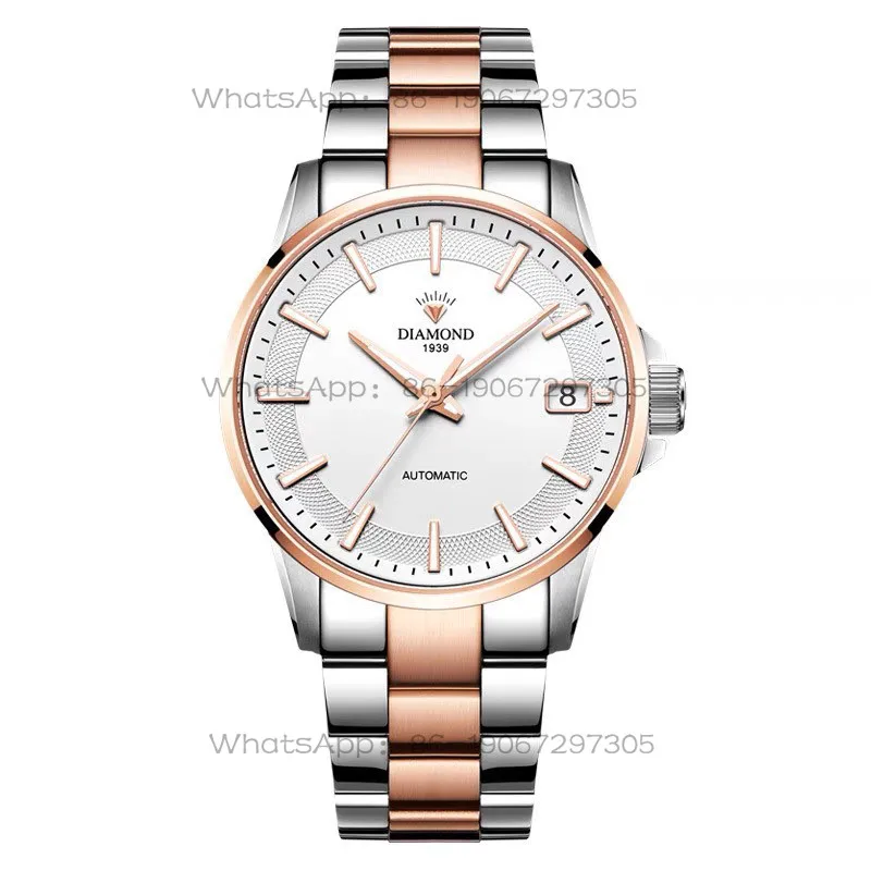 

Shanghai diamond brand watch men's automatic machinery domestic business watch gold steel calendar luminous waterproof