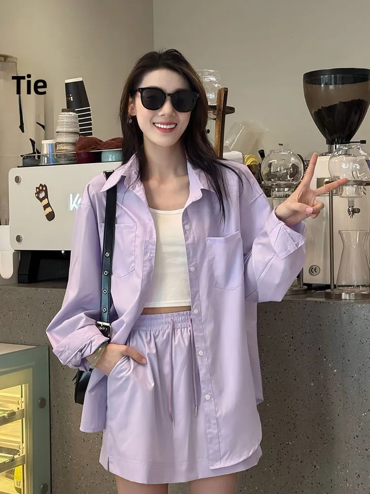 Grande taille décontracté ample longue Sve irt et jupe ensemble femmes automne taille haute jupe deux pièces ensemble mode confort...