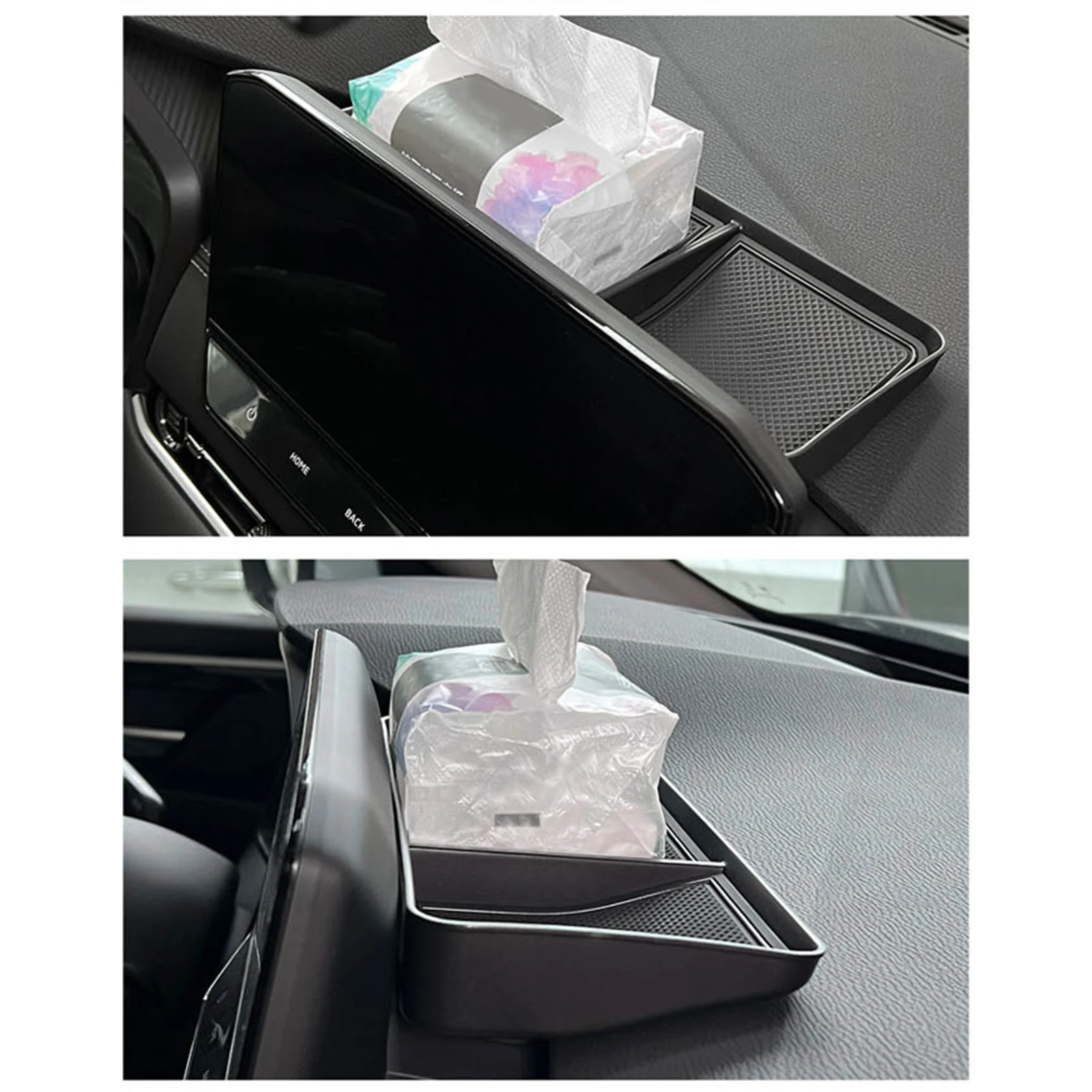1 Pcs Under Screen Storage Box Dashboard PP Storage Box Organizer Tray Professional Sturdy for Mitsubishi Outlander Black