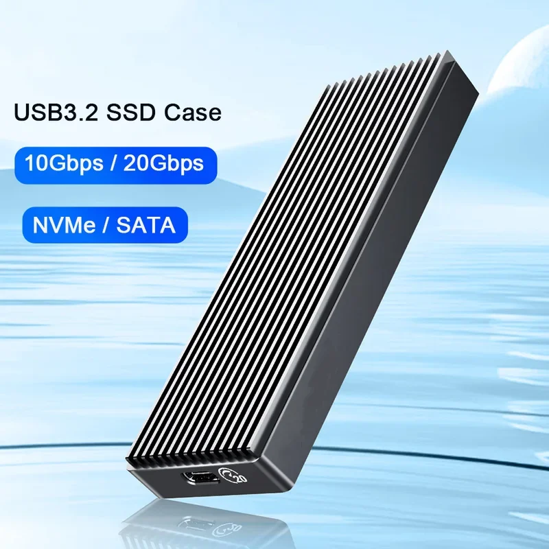 

M.2 SATA NVMe Enclosure 10Gbps External SSD Case Type C USB A 3.2 Gen 2 Hard Drive Disk Cover M2 2230 Storage Box House