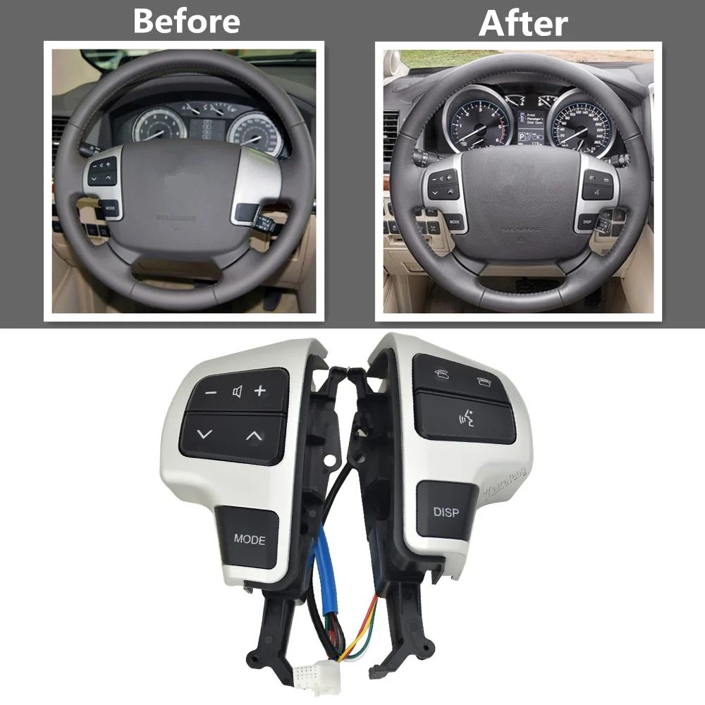 High Quality For Toyota Land Cruiser GRJ200 UZJ200 VDJ200 Steering Wheel Audio Control Switch Button With Bluetooth 84250-60050