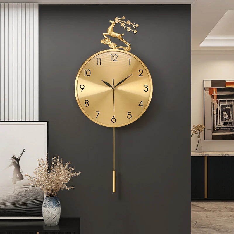 Antique Vintage Wall Clocks Sticker Needle Minimalist Kitchen Wall Clock Pendulum Hands Reloj De Pared Para Sala Live Room Decor