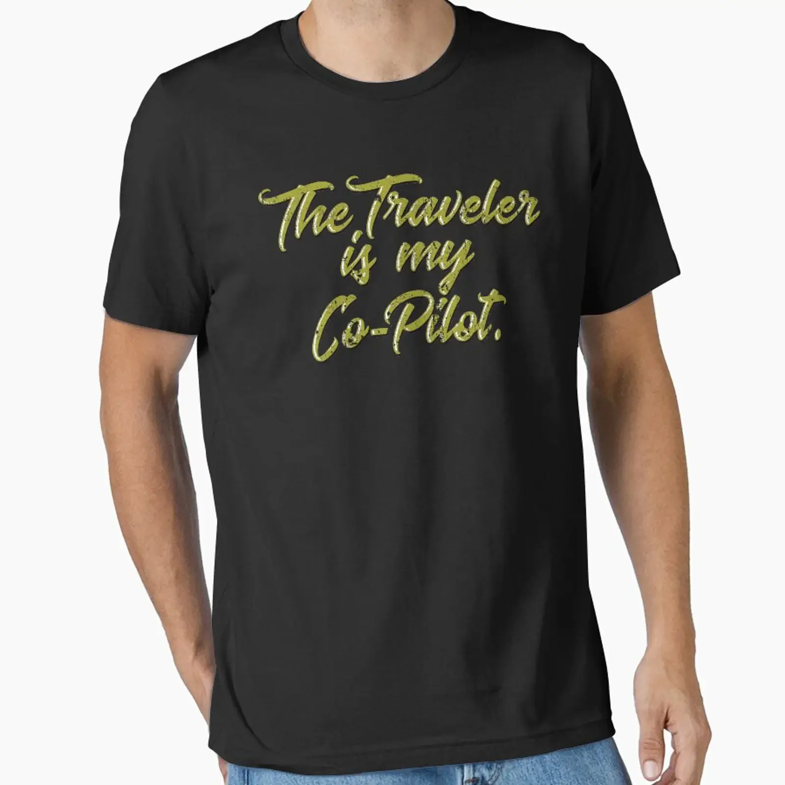 The Traveler is My Co Pilot designed and sold by huckblade vintage Washed streetwear graphic designer clothes Versatile homme