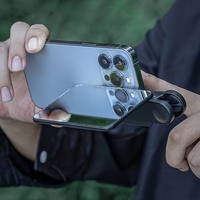 1pc Adjustable Angle Phone Mirror Clip - 360° Rotating Portable Photography Accessory, Durable Plastic, Sleek Design for Outdoor