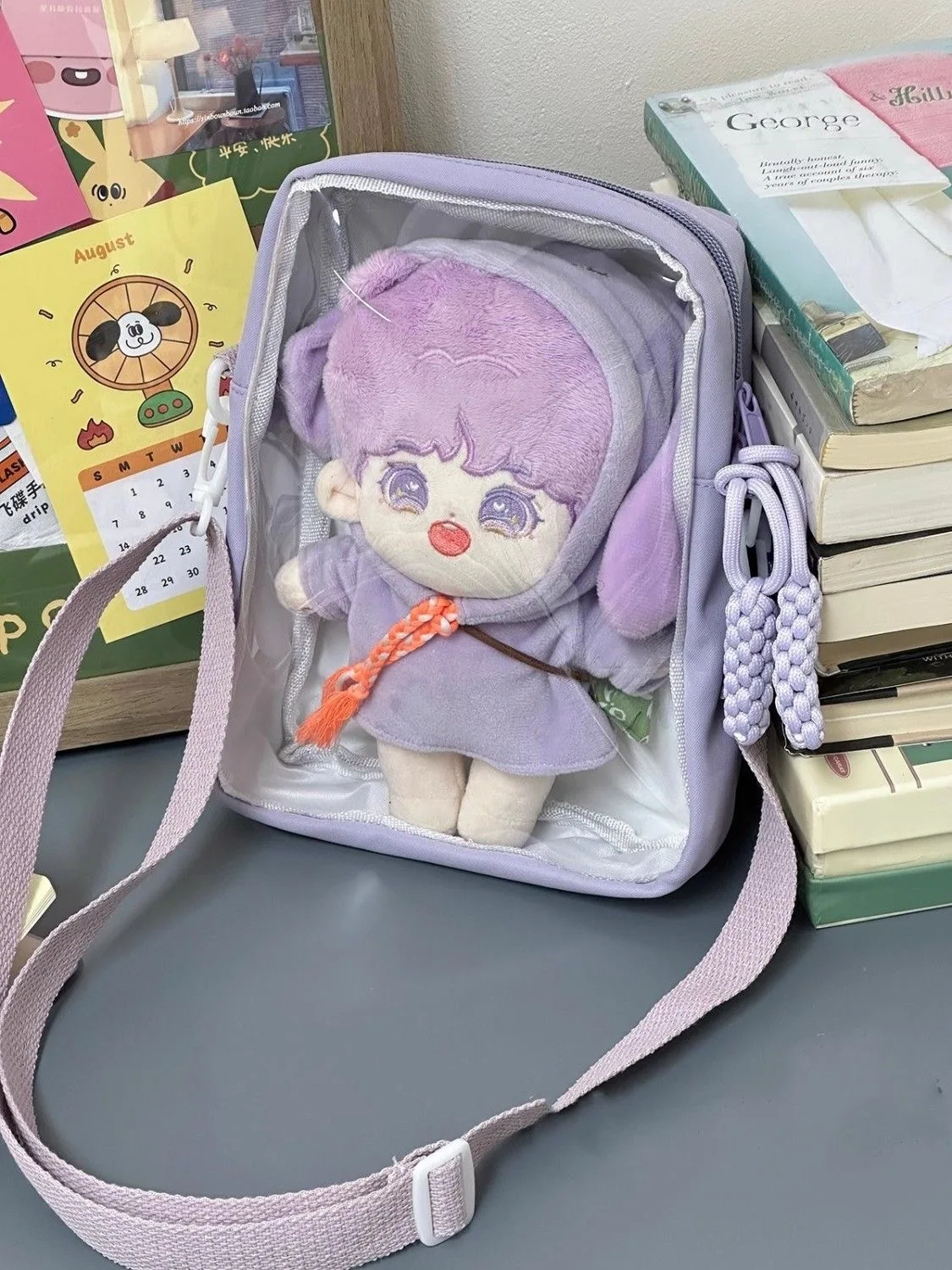 Lovely Small Bag For Girls Transparent Pocket Itabag Women With Zipper Itabag for 20cm dolls Handbags and Purses Crossbody Bags