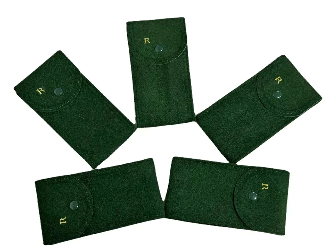 

5 pcs Green Pearl Fleece Watch Bag Box for Rolex Pouch Travel Case Storage Organizer Portable Roll Single Velvet Holder Pocket