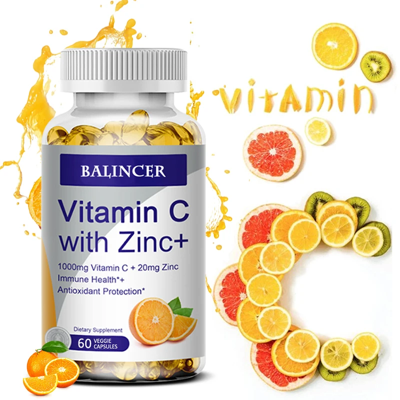 Vitamin C with Zinc, Bioavailable, Ascorbic Acid, Zinc Oxide, Non-GMO and Gluten-Free Supplement