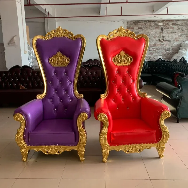 Manufacturer wholesale crown queen chair European solid wood high back chair, wedding wedding chair, banquet mermaid chair