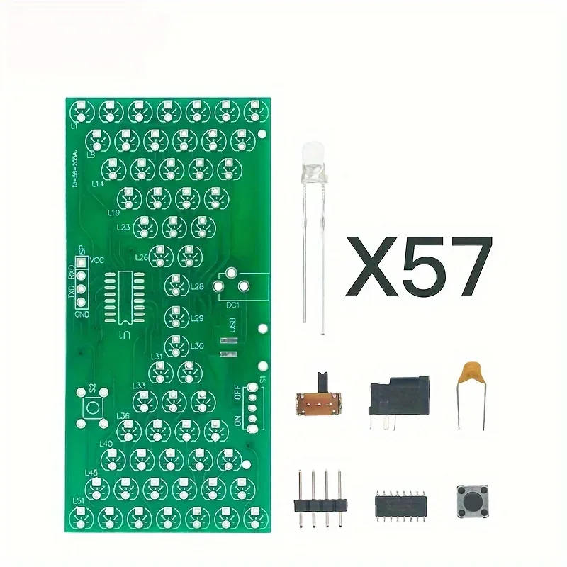 DIY Kit with Double-layer Glass Fiber PCB 5V Electronic Hourglass and Precise LED Component Alignment Welding Practice Kit