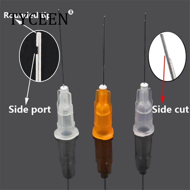 

100pcs 25G/27G/30GA Dental Endo Irrigation Needle Tip End-Closed Side Port or Side Cut Endo Syringe Root Canal Washing Needle Ti