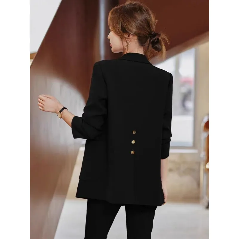 Autumn and Winter Cardigan Solid Color Blazer Women's Korean Versatile Casual Fashion Commuter Top