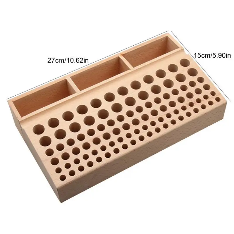 Imagem -06 - Beech Leather Craft Tools Holder Rack Stand 98 Buracos 46 Buracos Stamp Punch Tool Caixa de Armazenamento Organizador