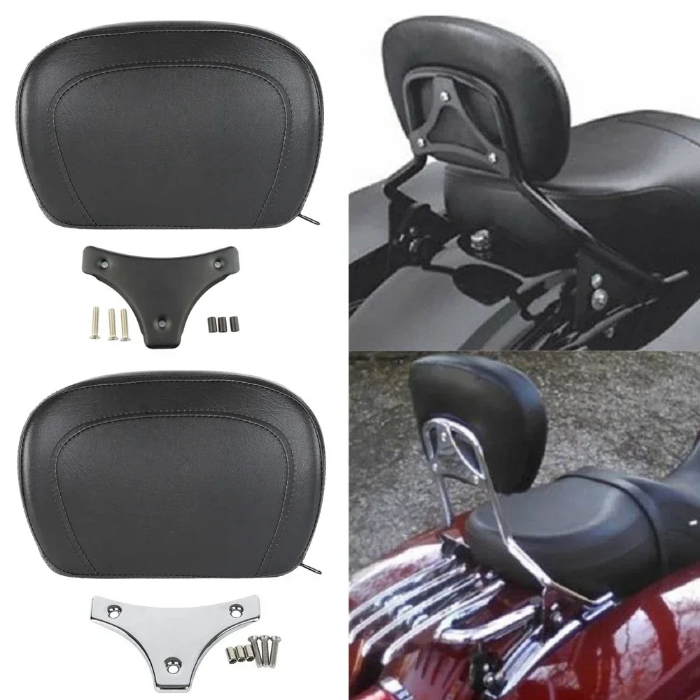 Motorcycle PU Leather Detachable Sissy Bar Backrest Pad Bracket For Harley Touring Road King Electra Road Street Glide 1997-2022