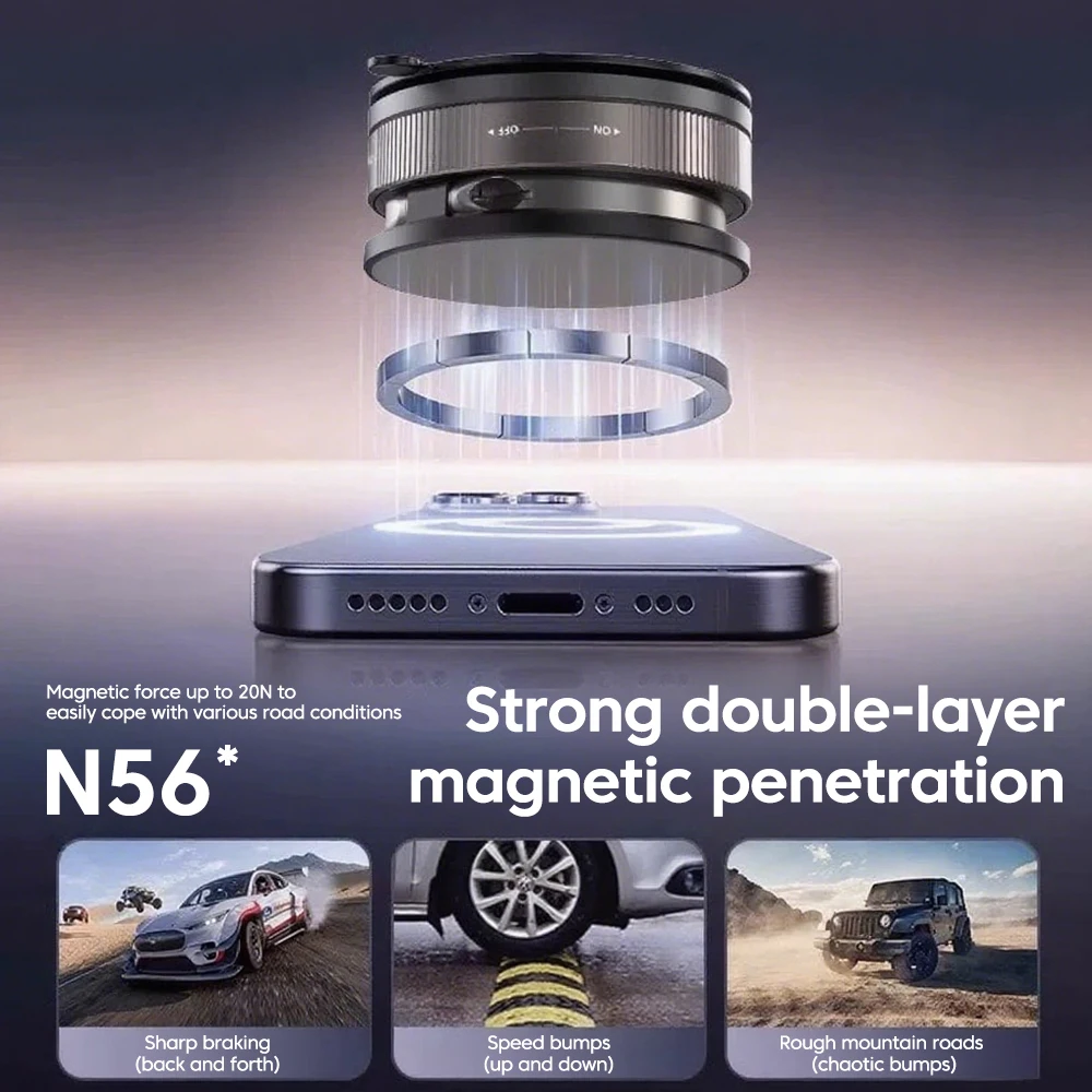360°Rotation Vacuum Magnetic Mobile Phone Holder Suction Cup Magnetic Phone Holder Lazy Multi-functional Foldable Storage Holder