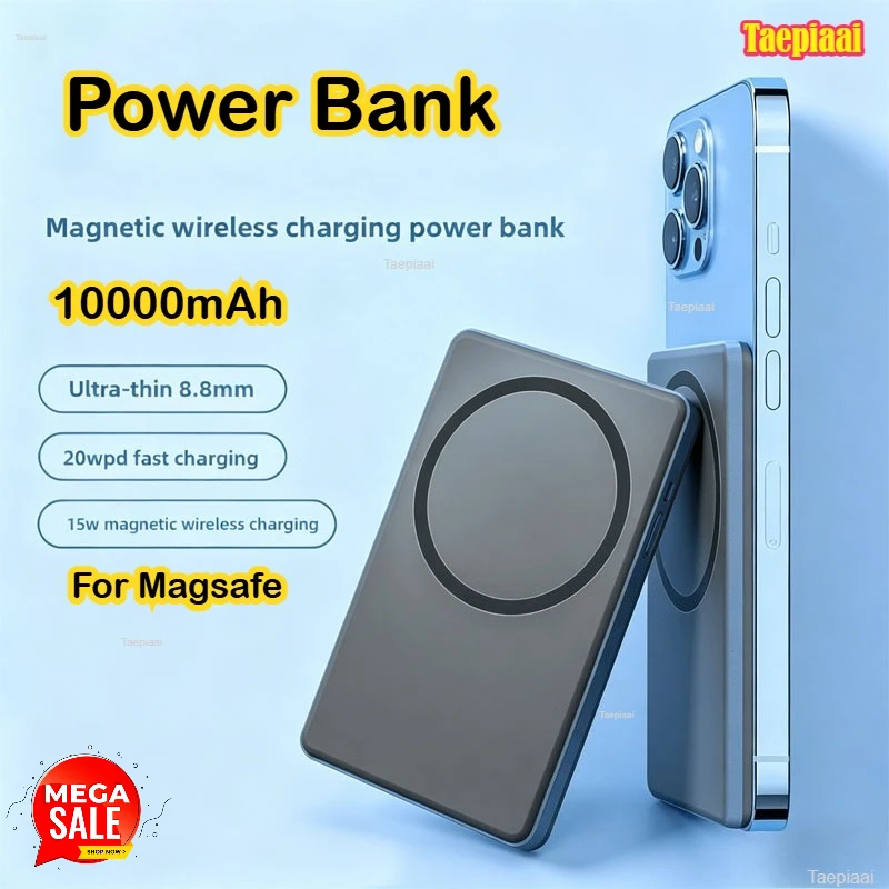 

Magnetic Wireless 10000mAh Power Bank PD22.5W Super Fast Charging External Battery for Magsafe for IPhone Batterie Externe 보조배터리
