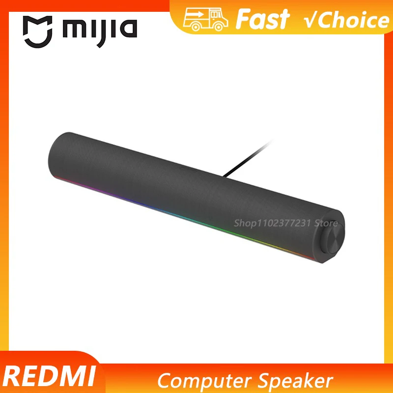 

Redmi Computer Speaker Four-Unit Two-Channel Stereo RGB Ambient Light Bluetooth 5.0 Built-in Microphone Knob Control