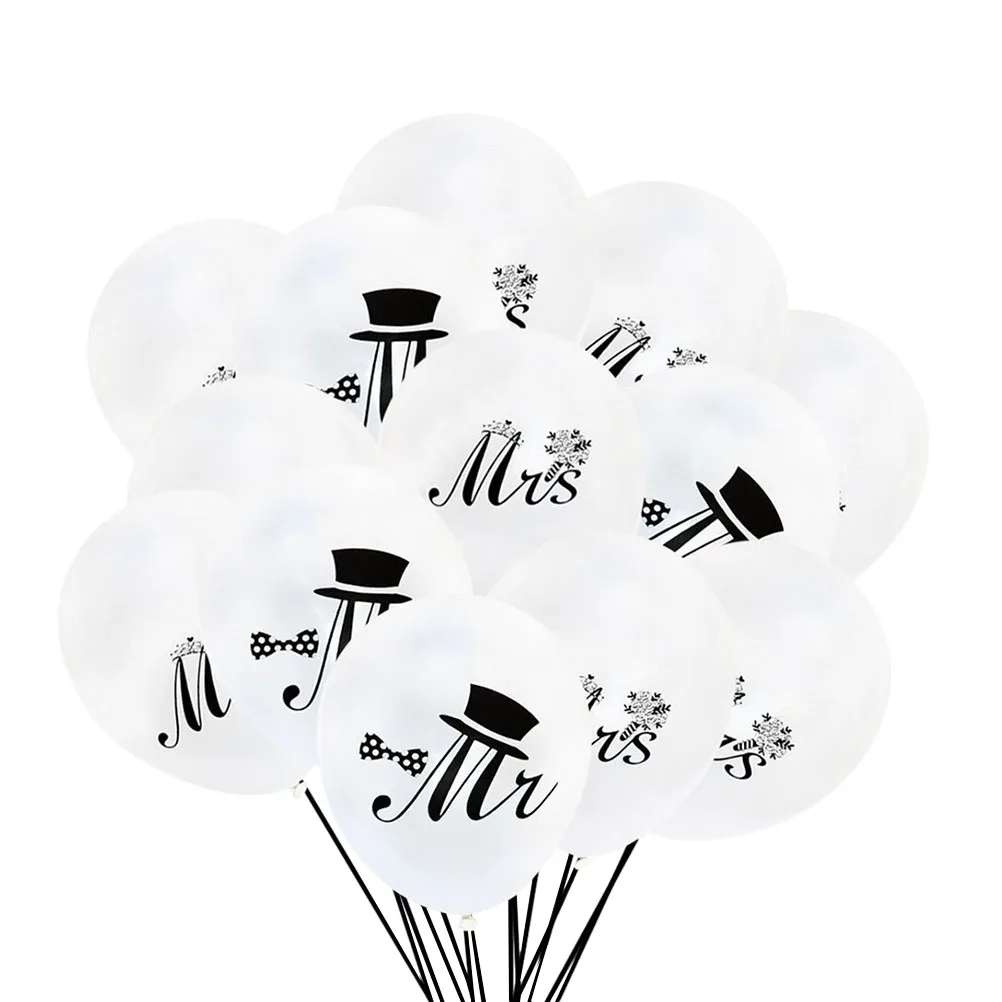 

50 Pcs Balloons Set Mr Mrs Printing Balloons Wedding Birthday Party Latex Balloons Decoration Balloons