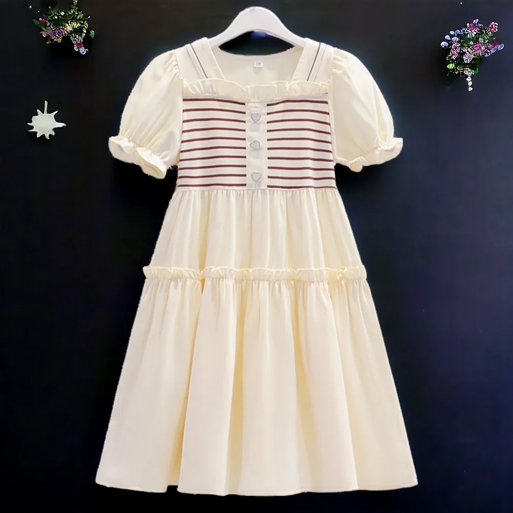 

Baby Girls Dresses School Outfits Long Summer Party Dress Kids Clothes Short Sleeve Kids Princess Costumes 6 8 9 10 11 12 Years