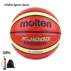 Molten xj1000 tamanho 4 5 6 7 padrão bolas de basquete indoor ao ar livre jogo bolas de treinamento para as mulheres homem jovens basketballs presentes grátis