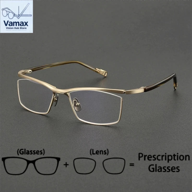

Fashion Business Office Myopia Glasses For Men Pure Titanium Frame Digital Lenes Glasses Anti Blue Ray Prescription Eyewear