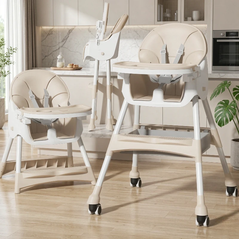 Adjustable Foldable Baby High Chair Multi Functional Feeding Seat Reclining Portable Dining Chair for Home Travel 아기 식탁의자