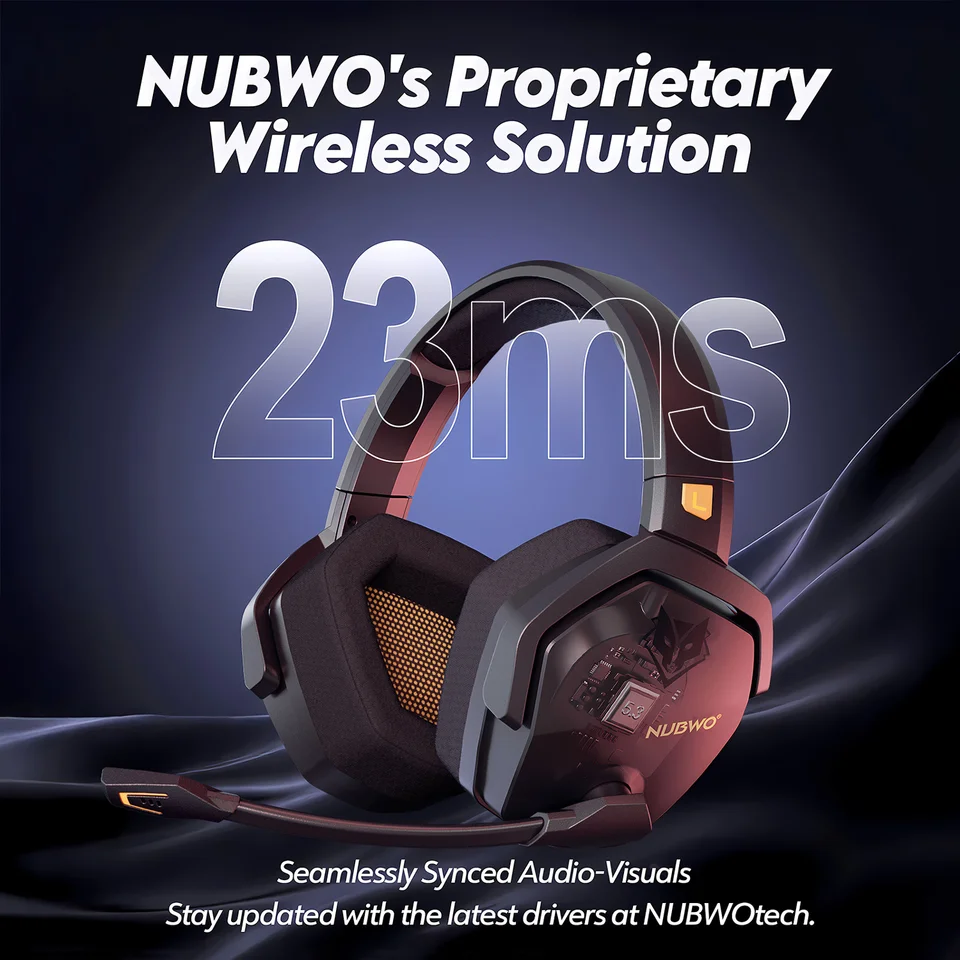 NUBWO G06 デュアルワイヤレスゲーミングヘッドセット（マイク付き