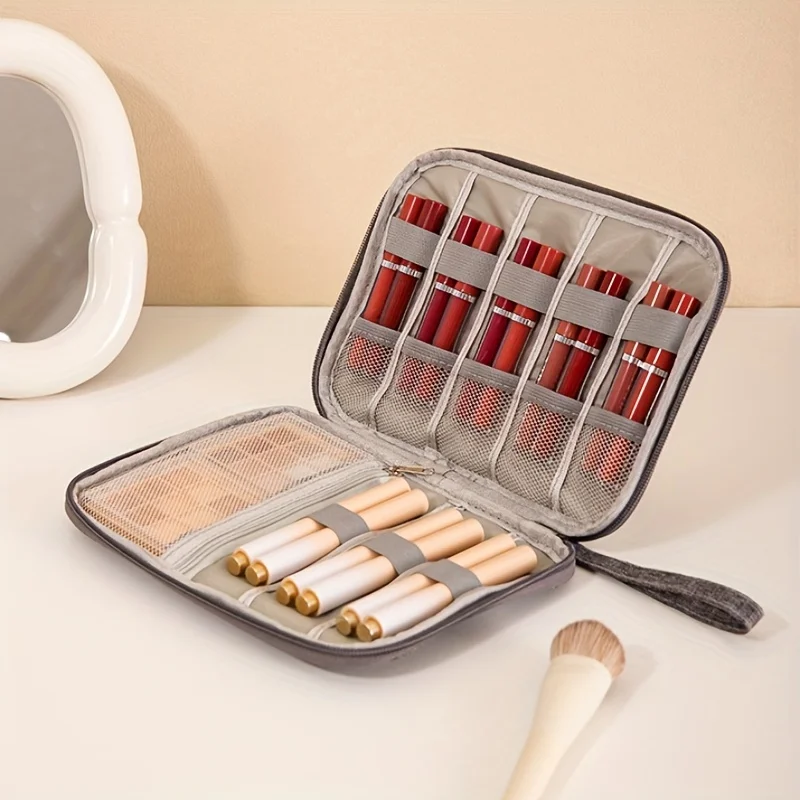 1 Stück Lippenstift-Aufbewahrungstasche, Aufbewahrungstasche für Foundation und Augenbrauenstifte, tragbare Reise-Make-up-Tasche