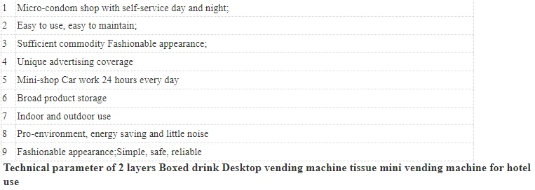 Hotel desktop vending machine intelligent high definition display