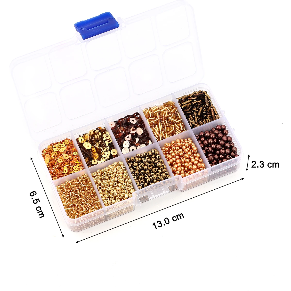 Premium 10 Grid Multi-color Imitation Pearl Beads, Rice Beads, Sequins Kit - DIY Jewelry Making (Bracelet/Necklace/Accessories)