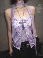 2000s American Vintage Sexy Leopard Camis Y2k Harajuku Slim Lace Patchwork Tanks Summer Streetwear Beach Party Sleeveless Tops - Image 4