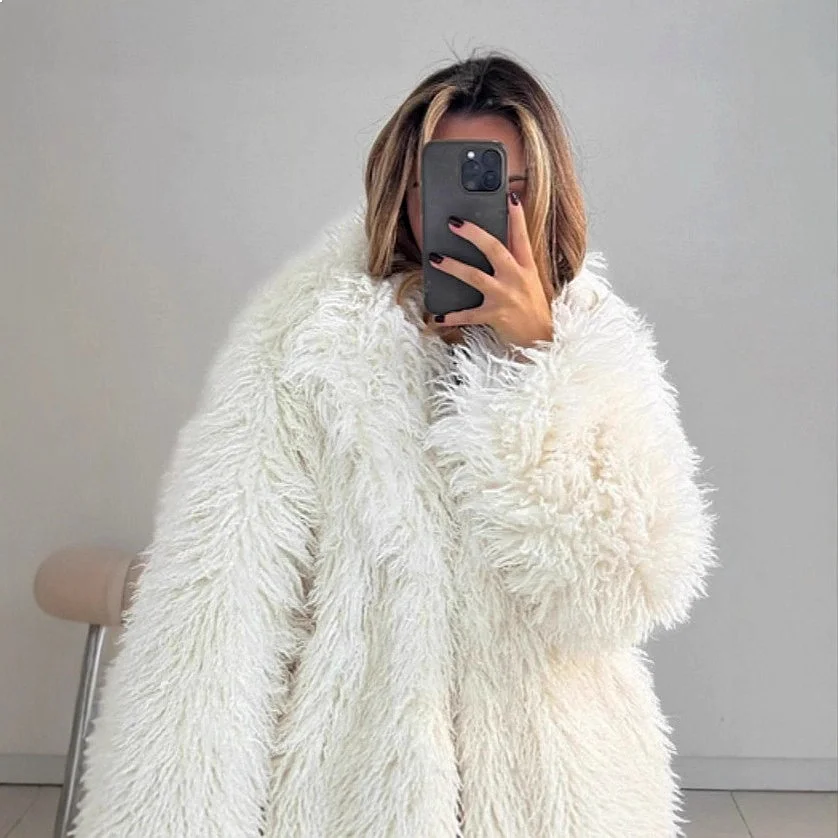 Faux Fur Coat Short Fluffy Fur Jacket Women Winter Warm Furry Outwear Plus Size