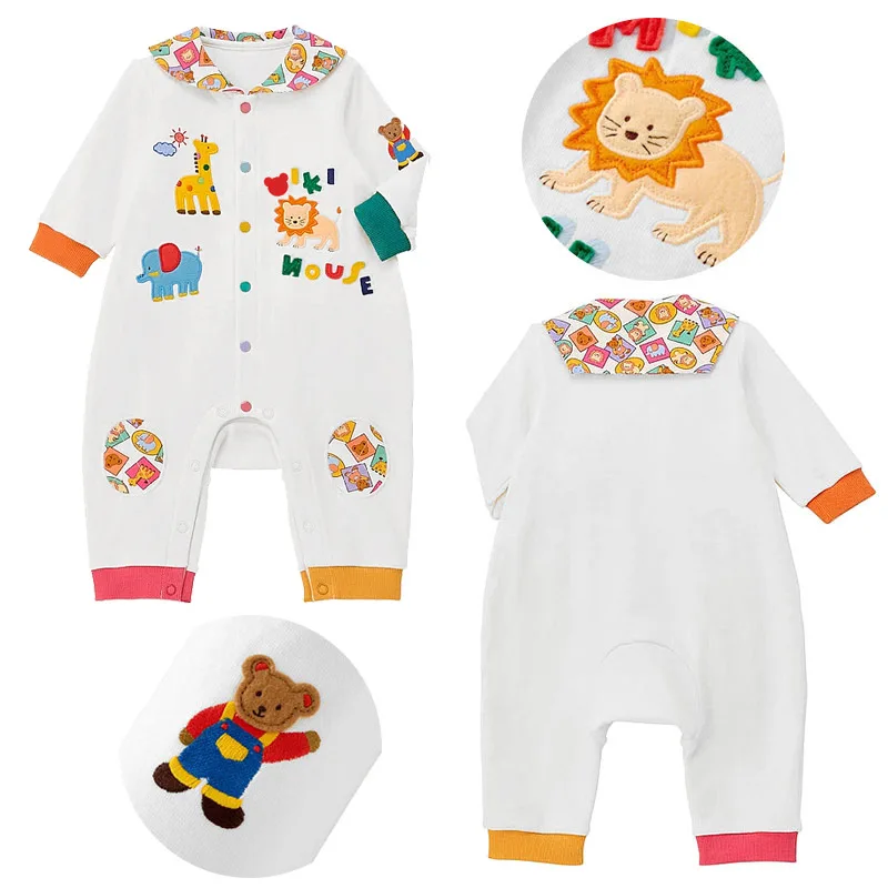 Autumn  Boys Jumpsuits Baby Long Sleeved Rompers Little Bear Jumpsuit Newborn Bodysuit Girls One-pieces Baby Onesie