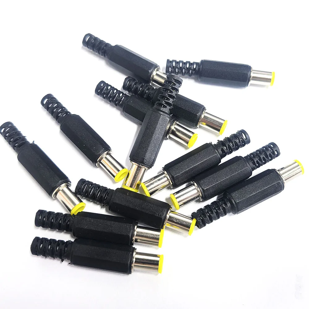 10Pcs/Lot 6.0x4.7MM DC Male Power Connector Plugs with 1.3mm Pin 6.0*4.7MM DC DIY Charging Welding Plug Audio DIY Parts Adapter