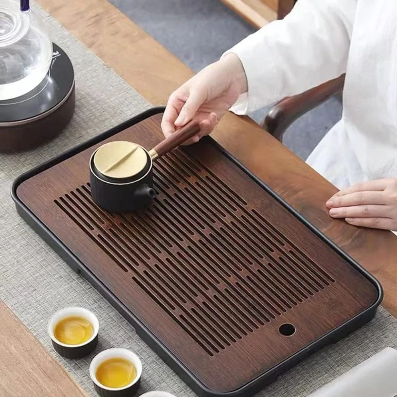 17 Inch Large Bamboo Chinese Gongfu Tea Tray Table Box with Water Storage for Kungfu Kung fu Tea Set