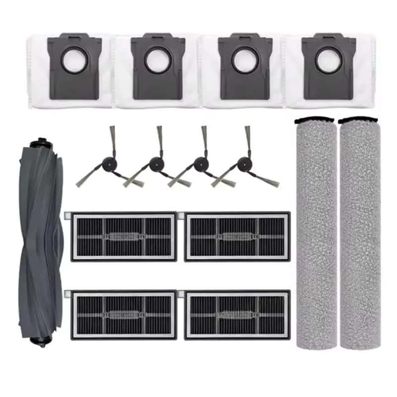 

【Great Sale】Main Side Brush Filter Roller Mop Dust Bag 15PCS For MOVA S70 Roller/S70 Ultra Roller/S70 Pro Vacuum Cleaner Accesso