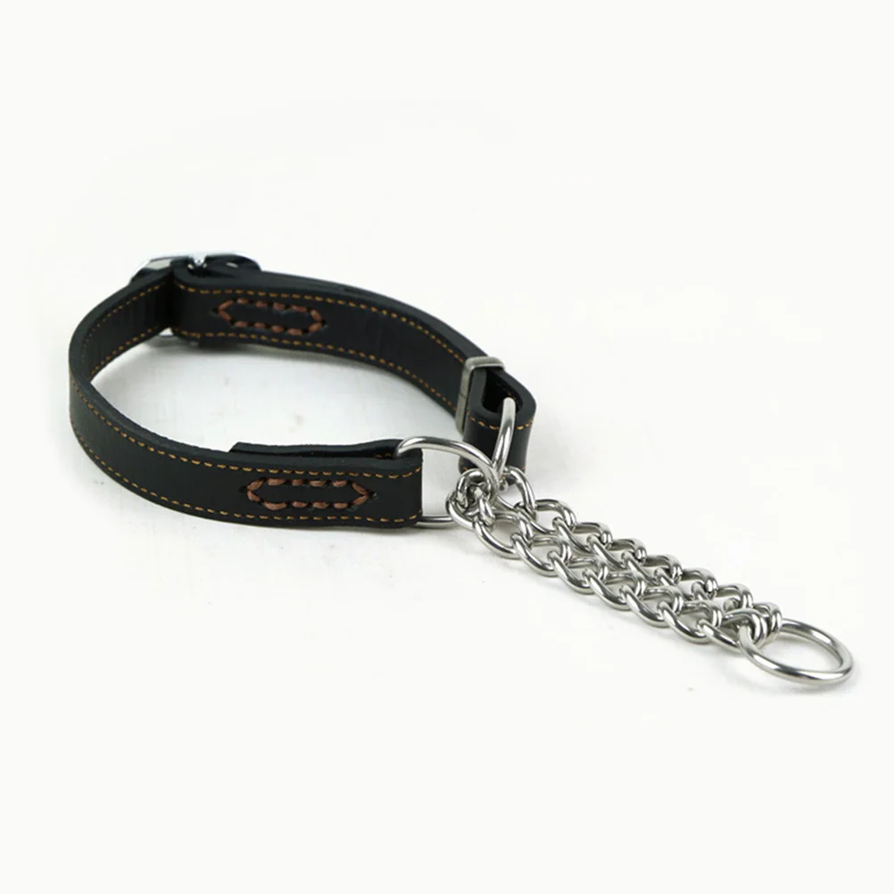 

Cowhide P Chain Necklace Dog Collars Training for Dogs Adjustable Medium