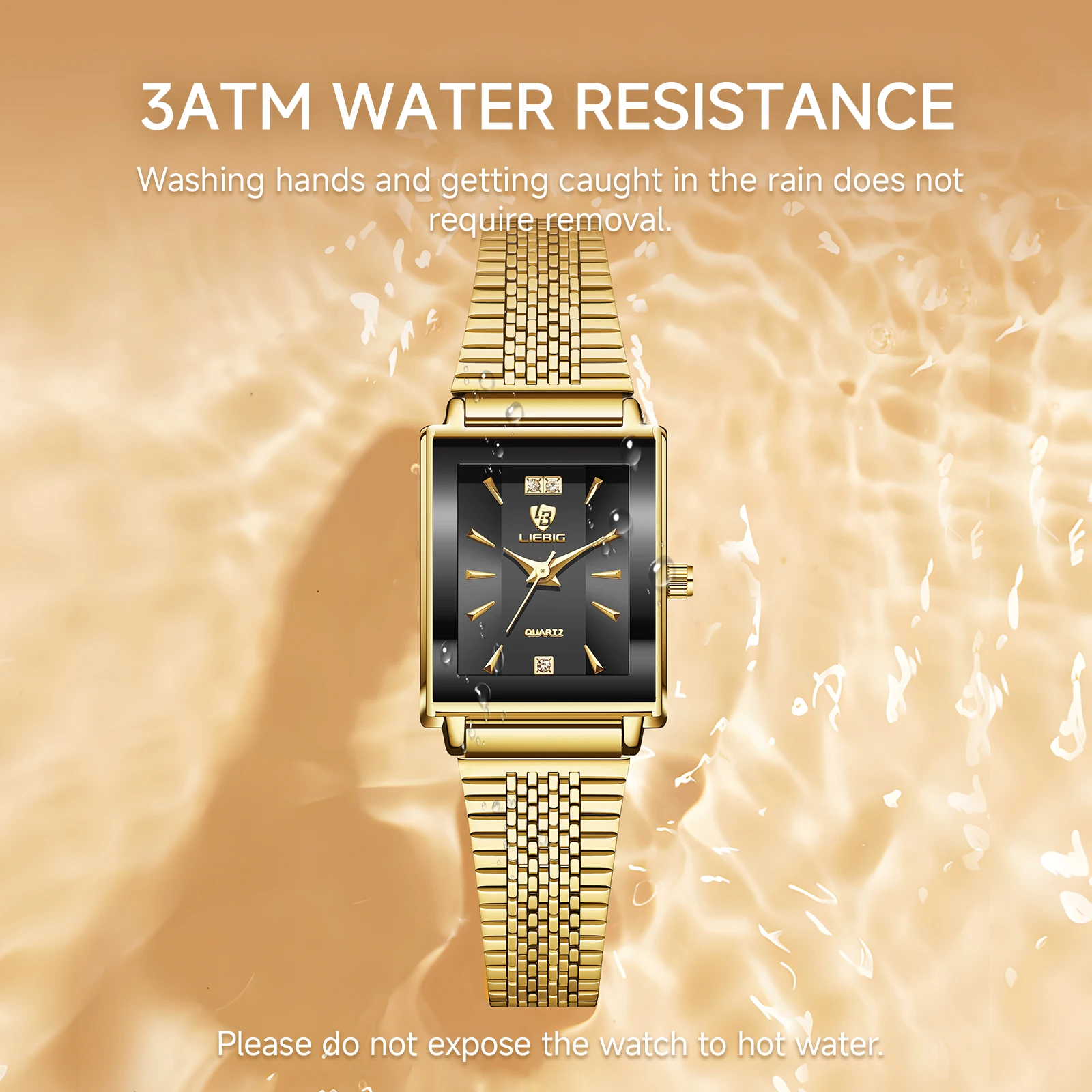 LIEBIG Женские часы Элегантные кварцевые наручные часы Простые модные автоматические часы для женщин Часы с ремешком из нержавеющей стали
