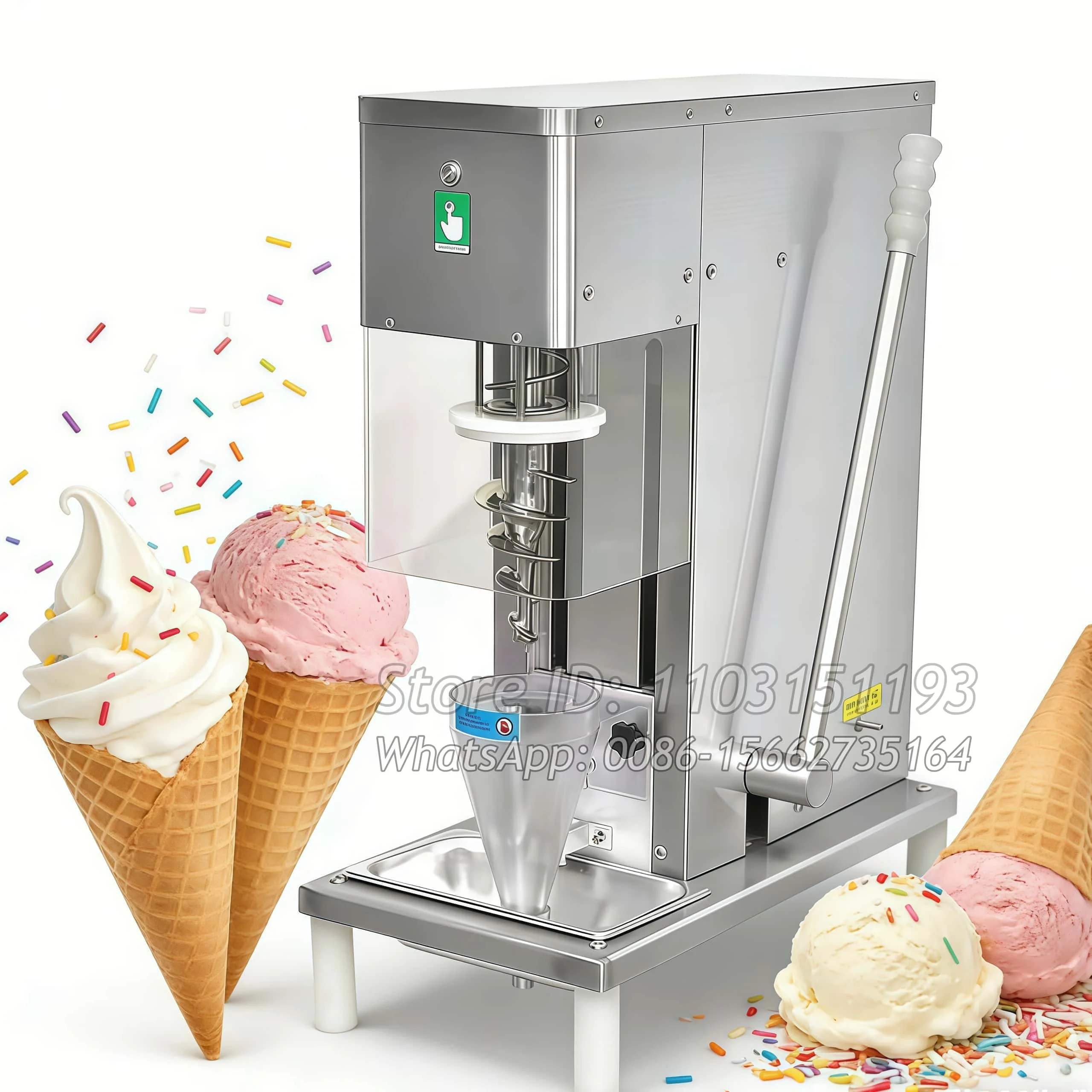 

High Productivity 220V 110V 750W Swirl Drilling Hard Ice Cream Machine Blender Fresh Fruit Dessert Fruit Ice Cream Maker Mixer